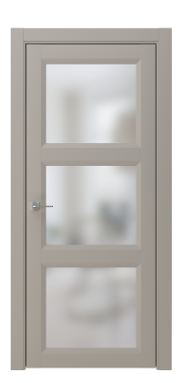 Межкомнатная дверь ПО NEO 4 в цвете Грэй софт со стеклом Сатинат Белый