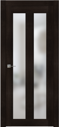 Межкомнатная дверь ПО NEO 7 в цвете Дуб Браун. со стеклом Сатинат Белый