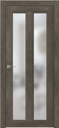 Межкомнатная дверь ПО NEO 7 в цвете Дуб Графит. со стеклом Сатинат Белый