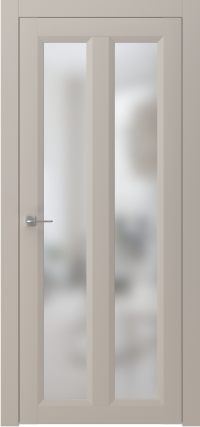 Межкомнатная дверь ПО NEO 7 в цвете Мускат софт со стеклом Сатинат Белый