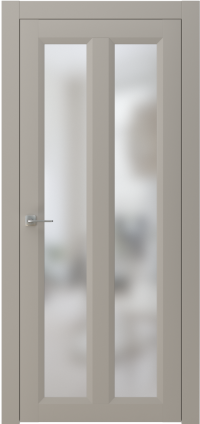 Межкомнатная дверь ПО NEO 7 в цвете Грэй софт со стеклом Сатинат Белый