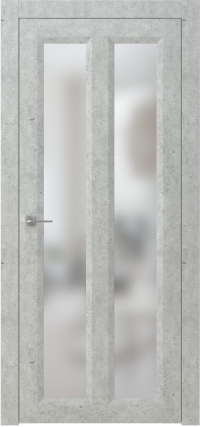 Межкомнатная дверь ПО NEO 7 в цвете Серый Гранит со стеклом Сатинат Белый