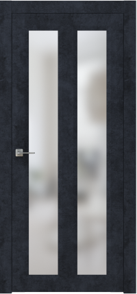 Межкомнатная дверь ПО NEO 7 в цвете Чёрный Морион  со стеклом Сатинат Белый