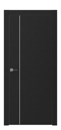 Межкомнатная дверь GRAFICA 4 Cтоун белый в цвете Чёрный софт без стекла