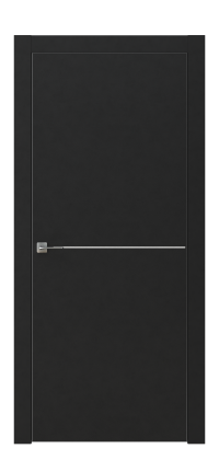 Межкомнатная дверь GRAFICA 5 Cтоун белый в цвете Чёрный софт без стекла