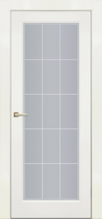 Межкомнатная дверь ПО EMMA 1 в цвете Белоснежный со стеклом Сатинат Белый