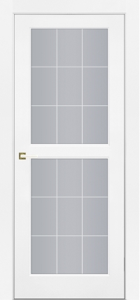 Межкомнатная дверь ПО EMMA 2 в цвете Белоснежный со стеклом Сатинат Белый