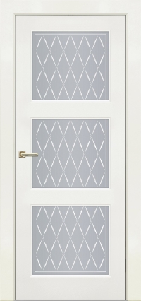 Межкомнатная дверь ПО EMMA 9 в цвете Белоснежный со стеклом Сатинат Белый