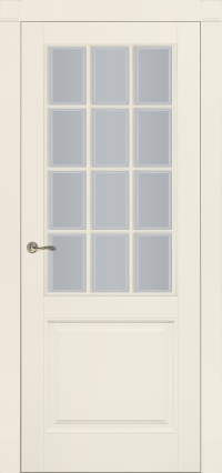 Межкомнатная дверь ПО SAVONA 2  в цвете Антично-Белый со стеклом Сатинат Белый
