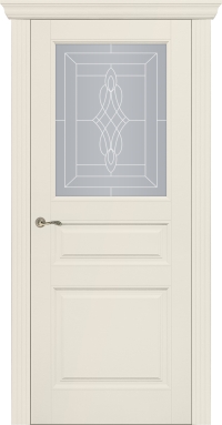 Межкомнатная дверь ПО SAVONA 3  в цвете Антично-Белый со стеклом Сатинат Белый