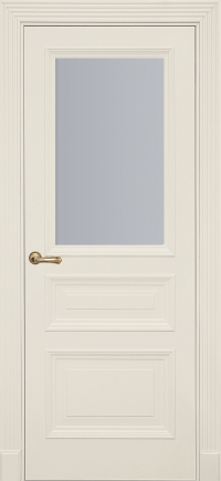 Межкомнатная дверь ПО FLORENCIA 3  в цвете Антично-Белый со стеклом Сатинат Белый
