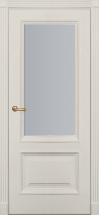 Межкомнатная дверь ПО FLORENCIA 2  в цвете Антично-Белый со стеклом Сатинат Белый