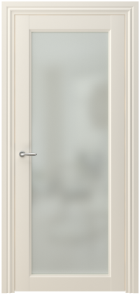 Межкомнатная дверь ПО ELEGANCE 1  в цвете Молочно Белый со стеклом Сатинат Белый