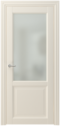 Межкомнатная дверь ПО ELEGANCE 2  в цвете Молочно Белый со стеклом Сатинат Белый