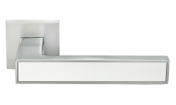 Дверная ручка Morelli "SULLA" MH-48-S6 SC/W Цвет - Матовый хром/белый