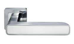 Дверная ручка Morelli "FLEX" MH-44 SC/W-S55 Цвет - Mат. хром/белый