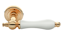 Дверная ручка Morelli "MART" MH-42-CLASSIC PG/W Цвет - Золото/белый