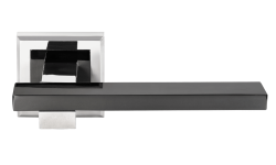 Дверная ручка Morelli "SHAPE" MH-38 SN/BN-S Цвет - Белый никель/Чёрный никель