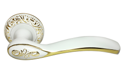 Дверная ручка Morelli "CATHERINE" MH-36-CLP W/PG Цвет - белый/золото
