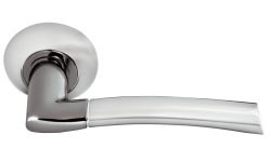 Дверная ручка Morelli "ПИЗА" MH-06 SN/BN Цвет - Белый никель/Чёрный никель