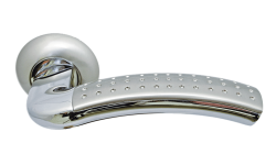 Дверная ручка Morelli "ПАЛАЦЦО" MH-02P SN/CP Цвет - Белый никель/полированный хром