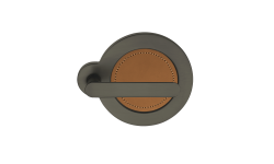 Дверная ручка Morelli Luxury PLANET ANT/CUOIO Цвет - Черный антрацит/вставка светло коричневая кожа