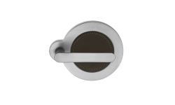 Дверная ручка Morelli Luxury PLANET CSA/NERO Цвет - Матовый хром/вставка черная кожа