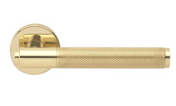 Дверная ручка Morelli Luxury BRIDGE R6 OTL, с усиленной розеткой  Цвет - Золото