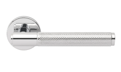 Дверная ручка Morelli Luxury BRIDGE R6 CRO, с усиленной розеткой  Цвет - Хром