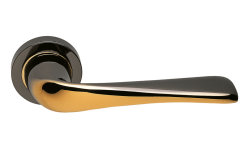 Дверная ручка Morelli Luxury LEMANS NNK Цвет - Черный никель/золото 24К