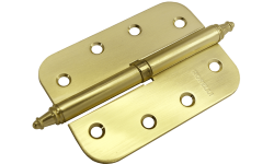 Петля MORELLI стальная разъёмная скругленная с короной MS-C 100X70X2.5 SG L Цвет - Матовое золото