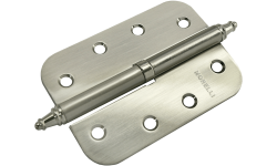 Петля MORELLI стальная разъёмная скругленная с короной MS-C 100X70X2.5 SN L Цвет - Белый никель