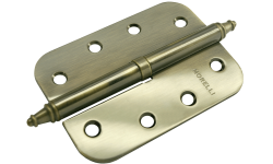 Петля MORELLI стальная разъёмная скругленная с короной MS-C 100X70X2.5 AB L Цвет - Античная бронза