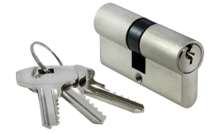 Ключевой цилиндр MORELLI ключ/ключ (60 мм) 60C SN Цвет - Белый никель