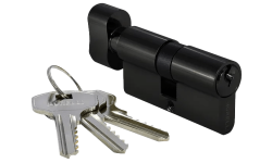 Ключевой цилиндр MORELLI с поворотной ручкой (60 мм) 60CK BL Цвет - Черный