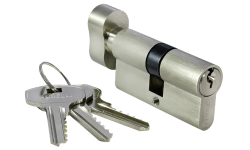 Ключевой цилиндр MORELLI с поворотной ручкой (60 мм) 60CK SN Цвет - Белый никель