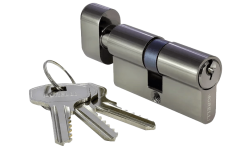 Ключевой цилиндр MORELLI с поворотной ручкой (60 мм) 60CK BN Цвет - Черный никель