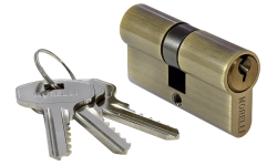 Ключевой цилиндр MORELLI ключ/ключ (50 мм) 50C AB Цвет - Античная бронза