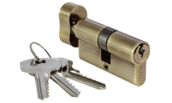 Ключевой цилиндр MORELLI с поворотной ручкой (50 мм) 50CK AB Цвет - Античная бронза