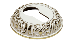 Накладки на ключевой цилиндр MORELLI MH-KH-CLP W/PG - Цвет - белый/золото