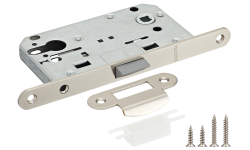 Защелка под цилиндр бесшумная Rucetti RP1885 SN Цвет - белый никель
